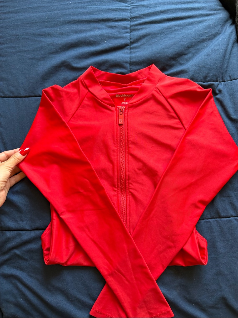 Blackbough Red Zip up swim suit